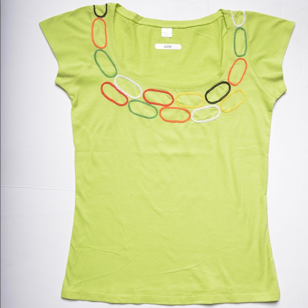 Handmade embroidered Olympic inspired shirt